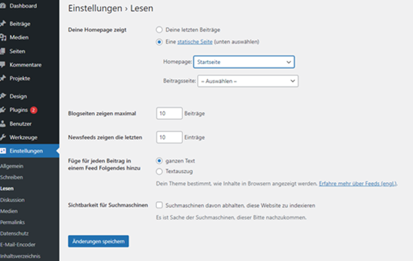 So wird aus deiner Startseite eine verdammt gute Startseite 2 Startseite festlegen in WordPress