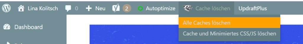 5 kostenlose WordPress-Plug-ins, die du unbedingt kennen musst! 3 Plug-in WP Fastest Cache - Cache löschen in Menüzeile in WordPress